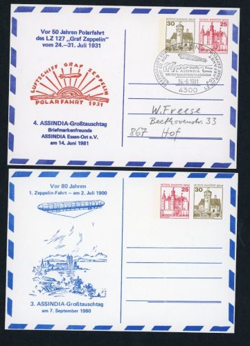 Belrin Privatganzsache Assindia Großtauschtag 1981 - Zeppelin Motiv