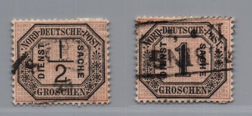 Norddeutscher Bund Dienstmarken Michel Nr. 3 + 4 gestempelt