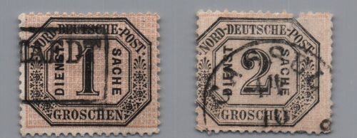 Norddeutscher Bund Dienstmarken Michel Nr. 4 + 5 gestempelt