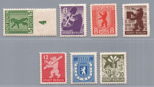 Alliierte Besetzung - SBZ Michel-Nr. 1B - 7 B postfrisch / ungebraucht Falz