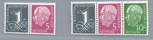 Bund Zusammendruck Michel-Nr. W 17 y + W 18 y postfrisch