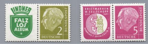 Bund Zusammendruck Michel-Nr. W 8 + W 9 postfrisch