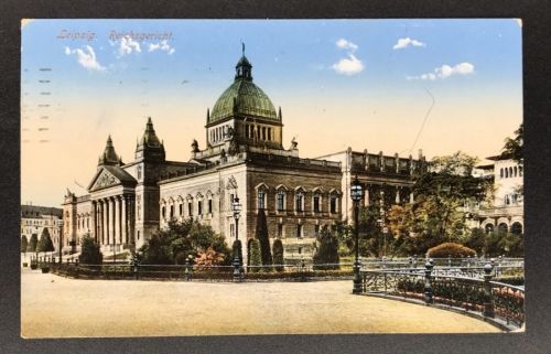 AK Leipzig Reichsgericht - gelaufen Feldpost 1915 n. Laboc