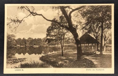 Ansichtskarte Lübeck Partie im Stadtpark 1936