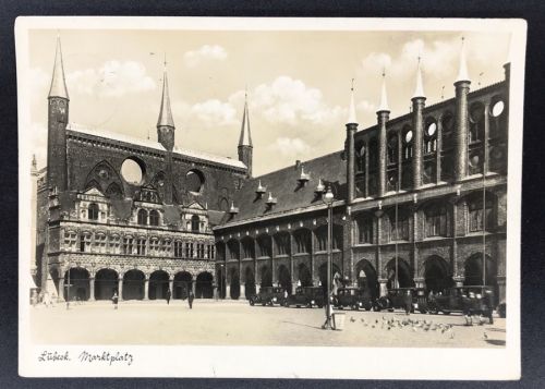 Ansichtskarte Lübeck Marktplatz 1935