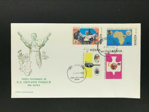 Kenia MiNr. 165 - 168 Papstbesuch - FDC 8.5.1980