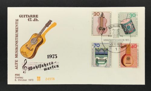 FDC Berlin 1973 Wohlfahrtsmarken Musikinstrumente
