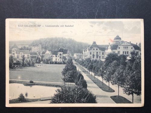 Ansichtskarten Bad Salzschlierf - Lindenstraße mit Badehof - SoSt. 1925
