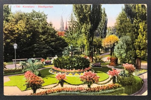 AK Konstanz Stadtgarten Zensurstempel 1917