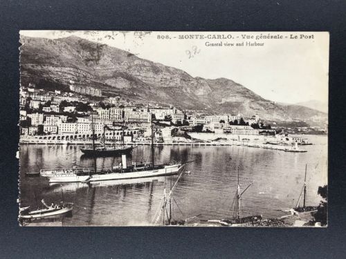 AK Monte Carlo / Monaco Stadtansicht mit Hafen - nach Gent Belgien 1926