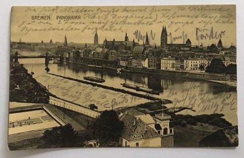 AK Bremen - Panorama - 3.10.1911 nach Bastheim