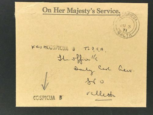 Großbritannien Dienstbrief der brit. Truppen auf Malta 1971