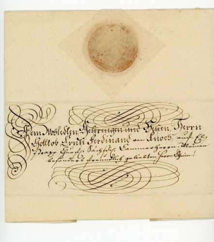 Schnörkelbrief Johann Wilhelm Traugott von Schönberg ( Sachsen ) 1789 - Siegel