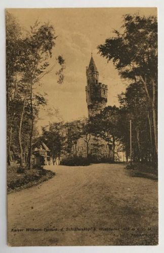 AK Wiesbaden Kaiser Wilhelm Turm 1925 gelaufen nach Glösa Chemnitz