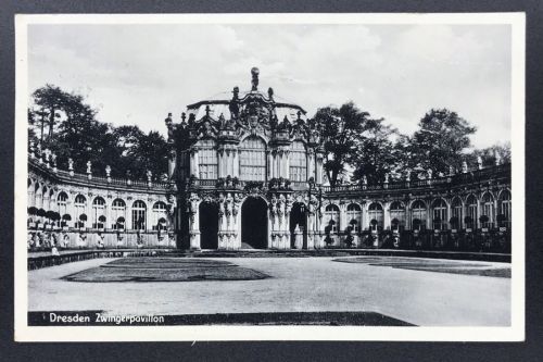 Ansichtskarte Dresden Zwinger Pavillon gelaufen 1935