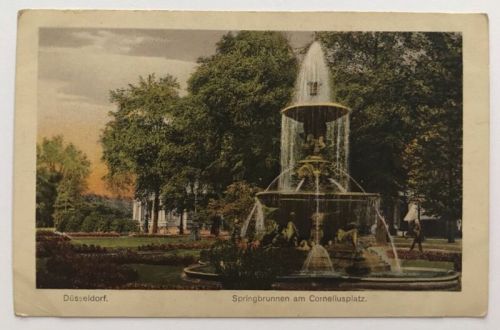 AK Düsseldorf Springbrunnen am Corneliusplatz nicht gelaufen