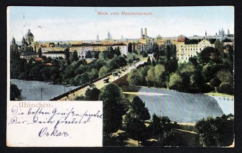 AK München - Blick vom Maximilianeum - Soldatenbrief 1906 n. Fürstenried