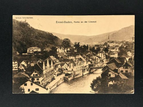 Ansichtskarte Schweiz Ennetbaden 1913 nach Schorndorf