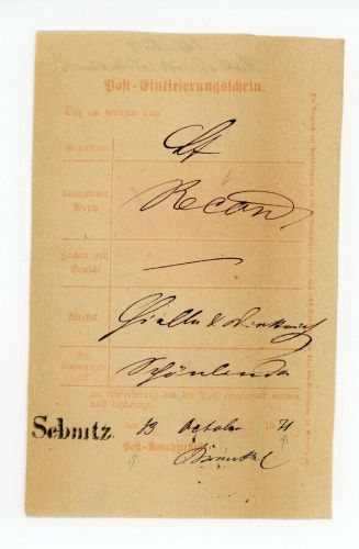 Sachsen Post-Einlieferungsschein Sebnitz 1871