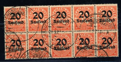 Deutsches Reich Dienstmarke Michel Nr. 90 - gestempelt Kraichgau 10er Einheit