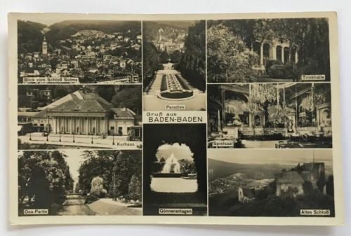 AK Gruß aus Baden-Baden gelaufen 1935