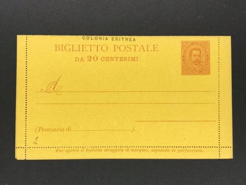 Italien Kolonie / Colonia Eritrea Ganzsache postfrisch