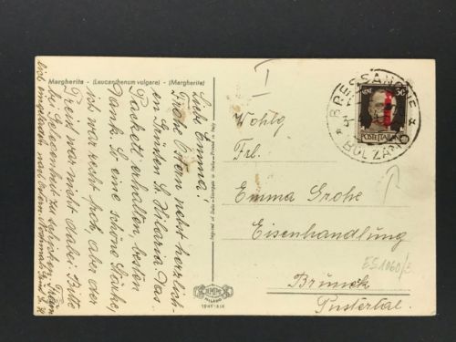 Italien Einzelfrankatur Bressange Bozen nach Österreich 1940er Jahre