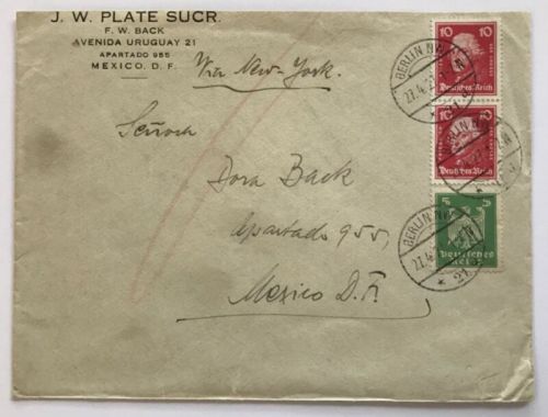 Dt. Reich MiFr 27.4.1927 Berlin nach Mexico