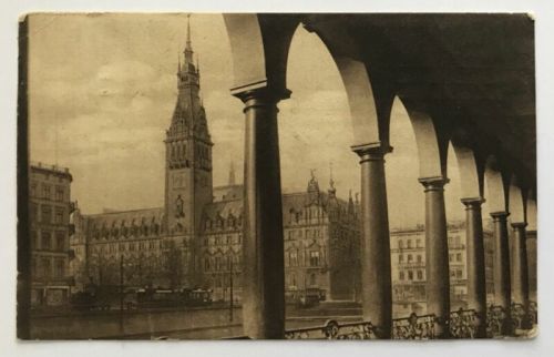 AK Hamburg Alsterarcaden mit Rathaus 2.1.1920