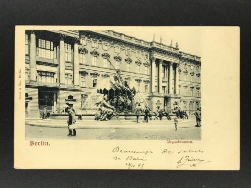 Ansichtskarte Berlin - Begasbrunnen 1899 nach Anvers / Antwerpen Belgien