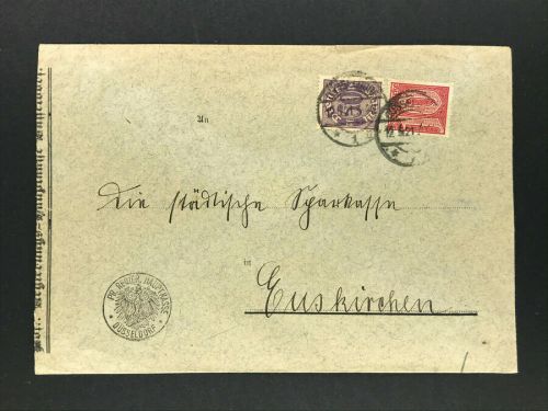 Dt. Reich Dienstbrief Mischfrankatur Düsseldorf n. Euskirchen 1921