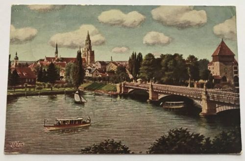 Wiro Künstlerkarte gelaufen Konstanz nach Ulm 1931