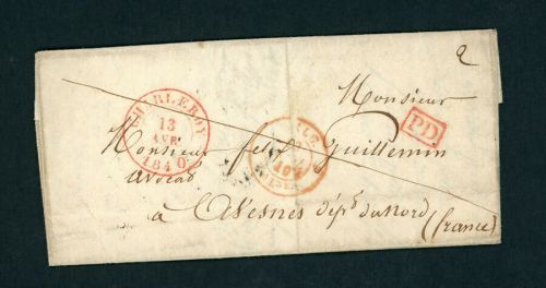 Vorphilatelie Brief Charleroi nach Avesnes 1840