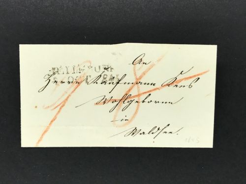 Württemberg Vorphila 1843 kleine Briefhülle
