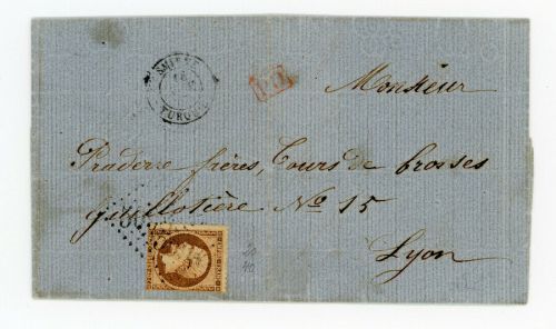 Einzelfrankatur Levante - 1867 nach Lyon