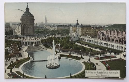 Jubiläums-Ausstellungs AK Mannheim nach Straubing 1907