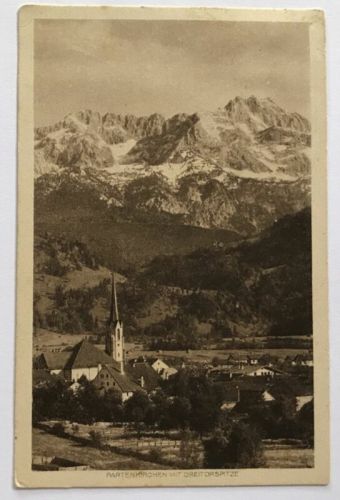 AK Partenkirchen mit Dreitorspitze - Infla 1923 nach Regensburg