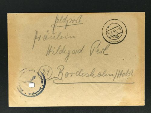 Dt. Reich Feldpost Beleg Kriegsmarine Liebau Lettland / Liepāja 31.8.44