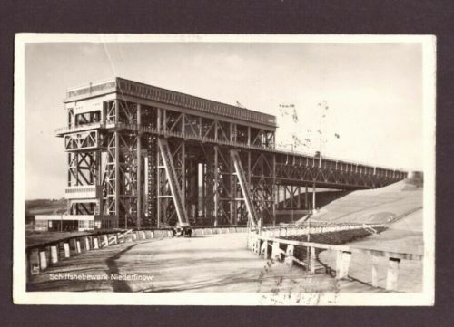 Foto Ansichtskarte Niederfinow - Schiffshebewerk 1938 nach Shanghai in China !