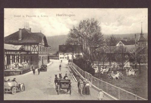 Ansichtskarte Herrlingen Hotel u. Pension z. Kreuz um 1910 nicht gelaufen