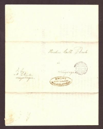 Postablage / Dienstbrief Wissgoldingen - Winzingen 1874 / Ordinariat Rottenburg