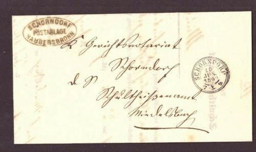 Formular / Dienstsache mit zweimaliger Verwendung Schorndorf - Miedelsbach 1869