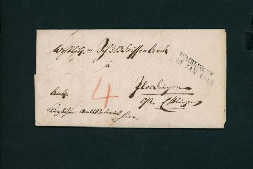 Vorphilatelie Brief Waiblingen 1845 nach Plochingen