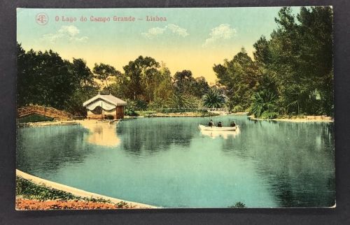 AK Portugal - Lago do Campo Grande Lisboa - Lisabon 1915 n. Straubing