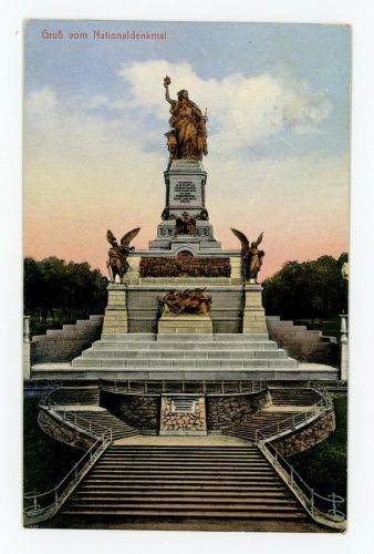 Ansichtskarte Rüdesheim Nationaldenkmal Niederwald 1921