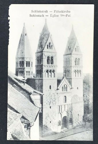 Ansichtskarte Schlettstadt Fideskirche Feldpost 17.1.1915