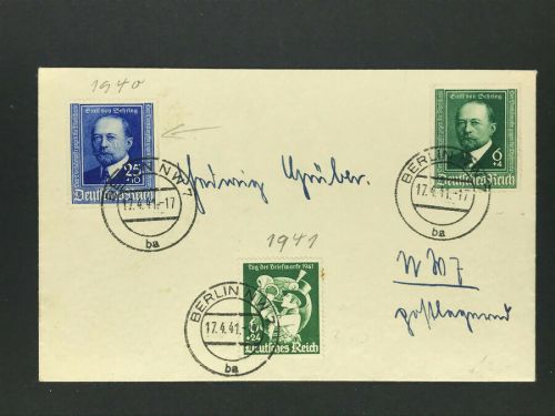 Dt. Reich Mischfrankatur mit Mi.Nr. 761 (weißer Streifen auf der Wange) 1941