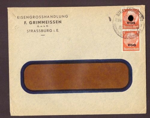 Dt. Reich Besetzung Elsaß Mehrfachfrankatur SST Strassburg 1941