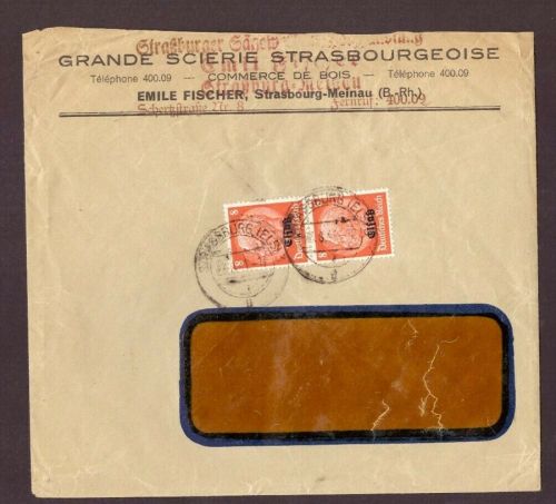 Dt. Reich Besetzung Elsaß Mehrfachfrankatur Strassburg 1941