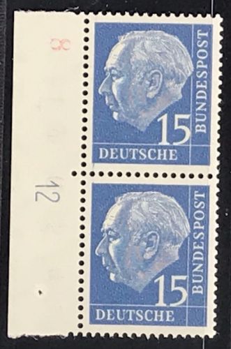 Bund Michel Nummer 184 y Druckerzeichen postfrisch